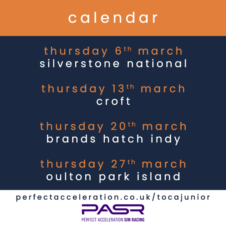 TOCA Junior Official eSeries 2025 - Calendar V2